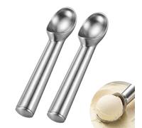 2 Pcs Ice Cream Scoop, Professional Stainless Steel Cookie Scoop and Melon Baller, Effortless Scooping for Hard Ice Cream and Dough, Kitchen Utensil Set for Home and Commercial Use