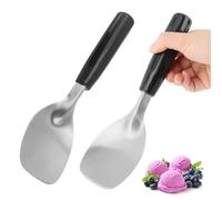2 pcs Ice Cream Spade, Heavy Duty Ice Cream Spade Scoop with Non-Slip Handle, Stainless Steel Ice Cream Paddle for Hard or Creamy Ice Cream, Durable Bend Proof Ice Cream Scooper