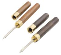 2 Pcs Ice Pick with Wooden Handle and Cover, 5.5 Inch Silver Stainless Steel Ice Crusher for Ice Breaking at Home and Bar (small)