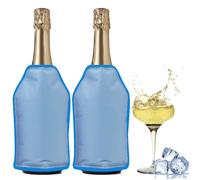 2 PCS Ice Wine Sleeve, Ice Wine Bag, Wine Chiller, Wine Cooler Refrigerator, Wine Bottle Cooler for Red White Champagne or Sparkling. Gel Cooling Holder Freestanding Carrier Chilling (Blue)