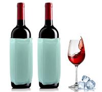 2 PCS Ice Wine Sleeve, Ice Wine Bag, Wine Chiller, Wine Cooler Refrigerator, Wine Bottle Cooler for Red White Champagne or Sparkling. Gel Cooling Holder Freestanding Carrier Chilling (Green)