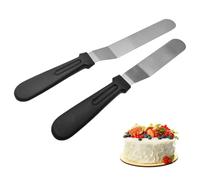 2 Pcs Icing Spatula Stainless Steel Cake Palette Knife Professional Angled Cake Scraper Cake Baking Spatulas for Cake Decorating Home Pastry Baking