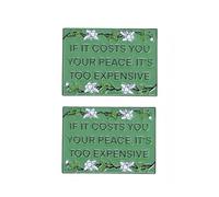 2 Pcs If it Cost You Your Peace, its Too Expensive Enamel Pin, Mental Health Inspirational Phrase Metal Alloy Lapel Pin, Yoga Meditation Peace Badge