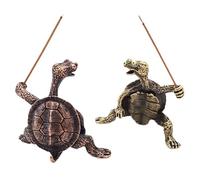 2 Pcs Incense Burner, Incense Holder, Kung Fu Turtle Incense Cone Burner for Meditation, Yoga and Aromatherapy, Spiritual Gift Set with Green and Red