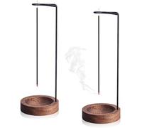 2 PCS Incense Holders, Upside Down Joss Stick Holders Ash Catcher Window Sill Decorations for Counters, Meditation Room, Yoga, Home, Office (Brown)