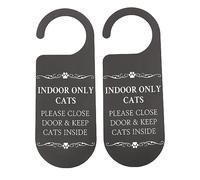 2 Pcs Indoor Only Cat Please Close Door & Keep Cat Inside Cat Decor Front Door Decor Cat Owner Gift (INDOOR ONLY CATS H)