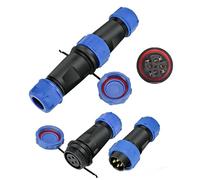 2 PCS Industrial Aviation Waterproof Connector IP68, SP21 2/3/4 Pin Male Female Cable Plug and Socket, Screw Crimp Quick Cable Connectors (4 Pin)