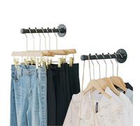2 Pcs Industrial Pipe Clothing Bar,Wall Mount Clothes Rack for Hanging Clothes - Wall Clothing Rods for Retail Boutique Display (12 in)