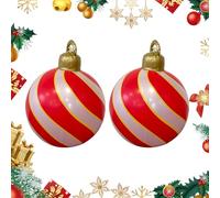 2 Pcs Inflatable 40cm Christmas Balls Ornaments - Xmas Baubles for Holiday, Wedding, Festival, Party & Outdoor Decor