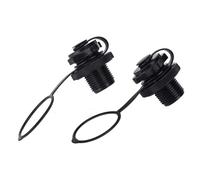 2 Pcs Inflatable Boat Air Valve, One Way Inflation Replacement Anti, Leakage Bungs Screw Valve Airbed Plug Replacement for Rubber Dinghy Raft Kayak Pool Boat Airbeds, Black