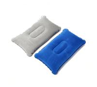 2 Pcs Inflatable Pillows for Camping Travel Beach,Blow Up Cushion Set,Compact Portable Neck Lumbar Support Pillow for Outdoor Sunbathing Holiday Essentials Accessories 42.5*27.5cm (Gray/Blue)
