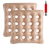 2 PCS Inflatable Seat Cushions, Pressure Relief Waffle Cushion for Pressure Sores Chair, Comfortable Long Sitting Air Cushion, Tailbone, Sciatica Pain Relief, Fit for Office Chair and Wheelchair use