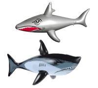 2 Pcs Inflatable Shark Pool Decor, 80CM PVC Shark Inflatable Set, Realistic Ocean Theme Party Decorations for Adult Hawaiian Beach Party, Pool Events and Festival Decor
