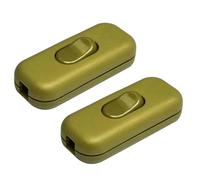 2 Pcs Inline Switch, 6a 230v Torpedo Switchs Accepts Round Or Flat Wire Inline Cord Switch Gold Lamp Switchs On Off Electrical Wire Appliance Double Pole Switching Replacement Control Power Cable Plug