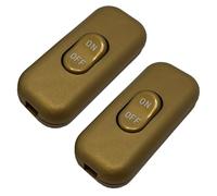 2 Pcs Inline Switch, Lamp Cord Button Torpedo Switch, Light Brown table lamp switch inline, Rated 6A 250V ON OFF Electrical Wire Appliance Rocker Switches, Repair Repair Replacement for Table Lamp