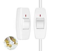 2 Pcs Inline Switch, Lamp Switch 6A, Inline Light Switchs for lamps for Small Appliance or Lamp (White)