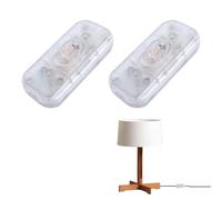 2 PCS Inline Switches Rated 6A 250V Lamp Switch Transparent in Line Torpedo Switch for Table Lamps Floor Lamps Mirror Lamps Repair Replacement Parts