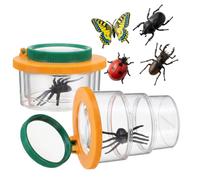 2 Pcs Insect Bug Viewer for Kids, Scalable Portable Bug Container | Magnifying Insect Catcher Jar, Science Nature Exploration Tool for Kid, Teachers, Enthusiasts(Orange-Green)