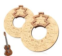 2 Pcs Inspirational Wooden Melody Tool for Music Creation, Circular Rhythm Maker Instrument, Natural Wood Grain,6.3x6.3 Inches