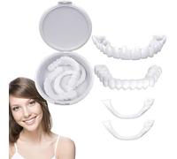 2 PCS Instant Veneers Dentures, Fake False Teeth Clip in Veneers Teeth Whitening Cosmetic Temporary Tooth Set with Box, Tooth Repair Kit, for Temporary Use, Travel, Giving You a Confident Smile