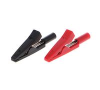2 Pcs Insulated Clip 2mm Banana Female Adapter Meter Test Probe Black