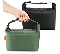 2 Pcs Insulated Lunch Bag, Green and Black Thermal Cooler Reusable Pack Adult Lunch Bag, Leak Proof Refrigeration Thermal Bag, Thermal Lunch Bag for Work, School, Travel, Picnics, Adult and Child
