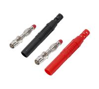 2 Pcs Insulated Safety 4mm Male Banana Connectors in Red and Black, Nickel Plated Brass Solder Type for Electrical Testing Equipment, CATII 1000V 32A Rated