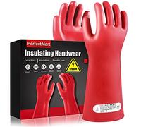 2 PCS Insulating Gloves For High Voltage Electrical Work 1.8mm-Thickness Protective Gloves Cut & Stab Resistant 12kVAC/22kVDC Max Red Rubber Insulating Handwear For Electricians Lineworker