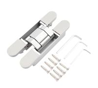 2 Pcs Invisible Door Hinges, Hidden Adjustable Cross Wooden Outward Opening Hinge 180 Degree for Wooden Doors(Silver)