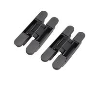 2 Pcs Invisible Door Hinges, Hidden Adjustable Cross Wooden Outward Opening Hinge 180 Degree for Wooden Doors(Black)