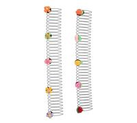 2 Pcs Invisible Hair Clips for Kids Hair Styling Flower Fruit | Silicone and Metal Build, Low Profile Finish, for Forehead Flyaways, Hair Buns, Photo Day Use