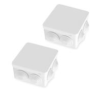 2 PCS IP55 Waterproof Junction Box, ABS Plastic Junction Box Electrical Enclosure Outdoor Weatherproof Project, Corrosion Resistant for Electrical Cable Communication Fire Safety Equipment, 85x85x50mm