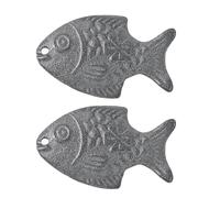 2 Pcs Iron Fish for Iron Deficiency Cast, Iron Fish for Cooking with Four-Leaf Clover Pattern, Reusable Kitchen Tool & Figurine Decorative, Family and Friends Gifts, for Soup Tea and Curry Wate