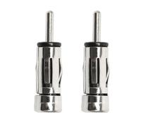 2 Pcs ISO Socket to DIN Plug Connector,ISO to Din Radio Aerial Antenna Adapter Converter,Universal Vehicle Car Stereo Adapter,Car Aerial Antenna Adapter Connector for Car Audio Stereo Receiver(Silver)