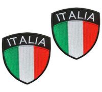 2 PCS Italy Shield Flag Patch Tactical Embroidered Applique Badge Hook and Loop Italian National Emblem Patches for Jacket,Jeans,Bag,Pouch,Vest,Hat,Backpack,Armband,Biker,Uniforms,Clothes