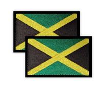 2 PCS Jamaica Patch,2×3.15 inch Embroidered Applique Jamaican 8×5 CM Patches with Hook Back Tag for DIY Cloth Bag Trousers Backpack Hat
