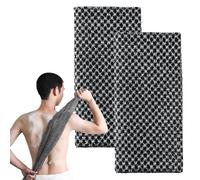 2 Pcs Japanese Back Scrubber Set, Exfoliating Shower Towel, Extra Long Exfoliating Washcloth,Exfoliating Body Scrubber for Men Women Cleaning&spa(Black)