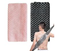 2 Pcs Japanese Back Scrubber Set, Exfoliating Shower Towel, Extra Long Exfoliating Washcloth for Men Women, Scrub Cloth for Body Cleaning and Massage (Black Pink)