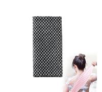2 Pcs Japanese Back Scrubber Set, Extra Long Exfoliating Washcloth for Men Women, Double-Sided Exfoliating Shower Towel, Scrub Cloth for Body Cleaning and Massage (Black-Grid)