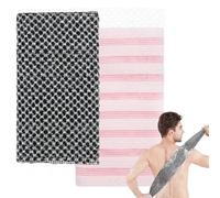 2 Pcs Japanese Exfoliating Shower Towel, Extra Long Deep Exfoliating Washcloth Body Scrub Loofah Back Scrubber for Men Women