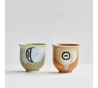 2 pcs Japanese Tea Cups,chinese tea cups,Sake sets Handmade Ceramic Mug Set,2.5oz Ceramic Tea Cups for Adults, Ceramic Cups no Handles, Japanese Cups, Gift for Women Men, Reversible