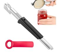 2 Pcs Jar Openers, Bottle Openers for Arthritic Hands, Stainless Steel and Plastic Opener for Weak Hands, Easy Grip Can Openers for Seniors, Kitchen and Outdoor Use (Black and Rose)