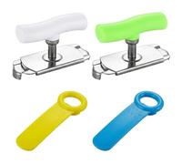2 PCS Jar Openers for Arthritis Hands, 2 Stainless Steel Lid Openers and 2 Plastic Bottle Openers, 4-Piece Set with Easy-Grip Design for Kitchen Use, Suitable for Various Jar Sizes and Types