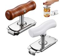 2 PCS Jar Openers for Arthritis Hands, Multifunctional Jar Lid Opener for Weak Hands, Ergonomic Automatic Jar Gripper, Easy Grip Kitchen Tool for Elderly Seniors, Brown and White