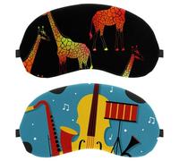 2 PCS Jazz Poster Vector Sleep Mask, Eye Mask for Men Women, No Pressure Night Eye Cover, Breathable Sleeping Eye Mask, Light Blocking