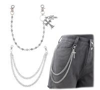 2 PCS Jean Chain, Stylish Punk Gothic Accessories for Hip-Hop Fans, Perfect for Music Festivals and Street Dance, Trouser Chains for Men and Women