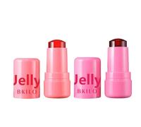 2 Pcs Jelly Blush, Jelly Blush Stick Lip & Cheek Stain, Long-Lasting Multi jelly blushs poppy pink for Blushs, Lip Gloss & Eyeshadow Makeup, Hydrating, Vegan & Cruelty-Free
