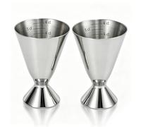 2 Pcs Jigger for Bartending, Stainless Steel Cocktail Jiggers Cocktail Measuring Tool with Thickened Single Head and TickMarks