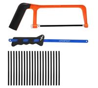 2 Pcs Junior Hacksaw, Hacksaw Metal with 20 Blades Hacksaws Metal Saw for Cutting Metal Fine Tooth Hack Saw for Cutting PVC Wood, and Shingles, Mini Hand Saw (Orange Hacksaw+Butterfly Saw)