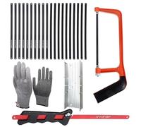 2 PCS Junior Hacksaw with 20 Exchangeable Blades, Saw Frame and Cut Resistant Gloves, Mini Cutting Saw Set for Metal, Wood, Plastic, PVC Pipe Cutting